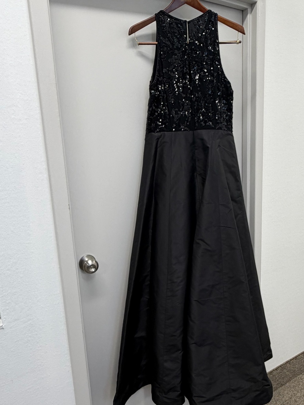 Jovani Black Sequin Bodice Maxi Dress